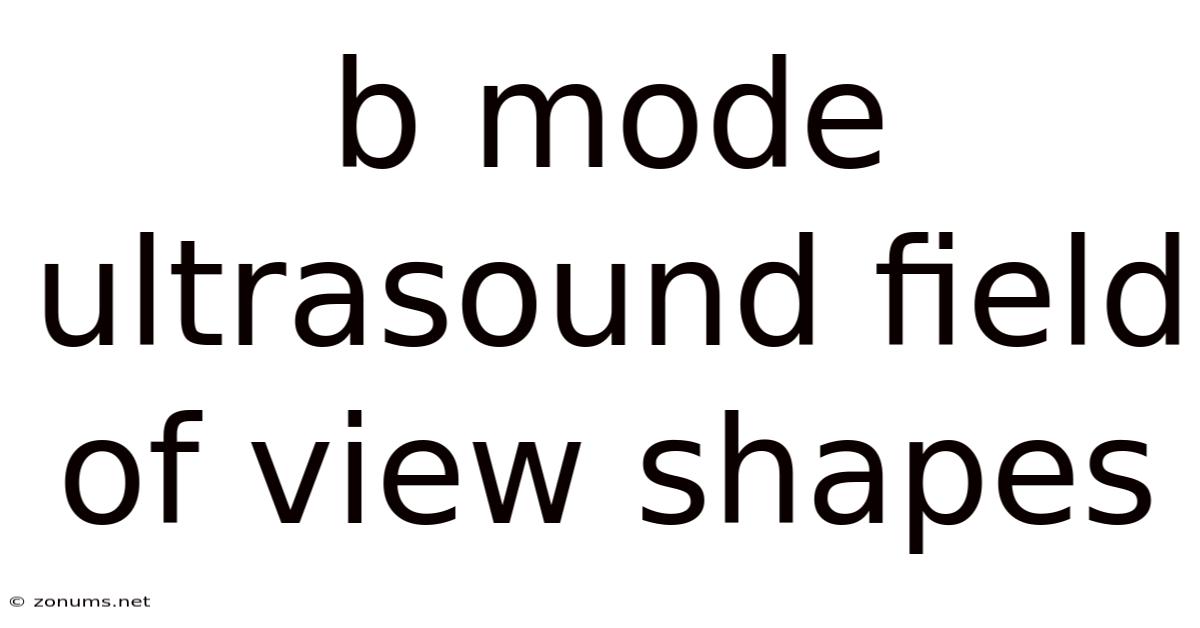 B Mode Ultrasound Field Of View Shapes