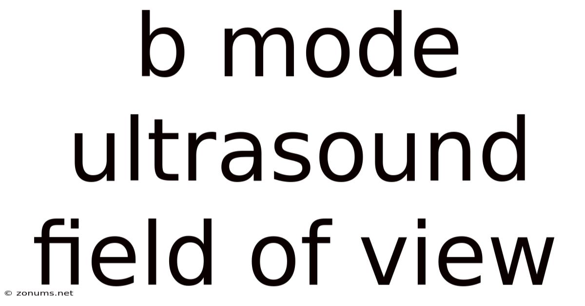 B Mode Ultrasound Field Of View