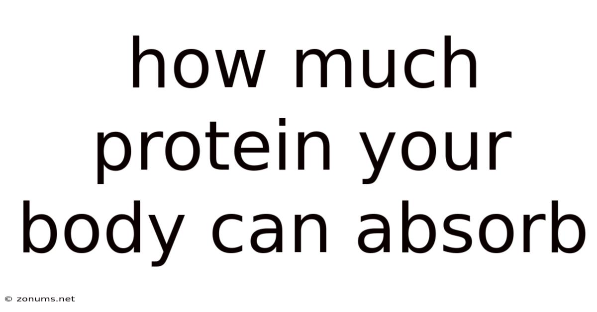 How Much Protein Your Body Can Absorb